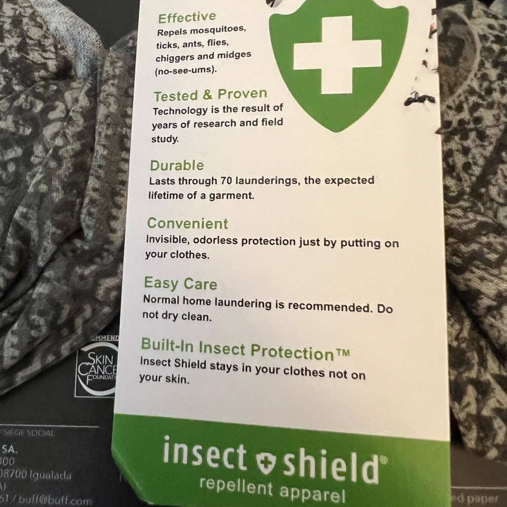 Buff Insect Shield Neckwear - Black and Gray - Picture 5 of 5